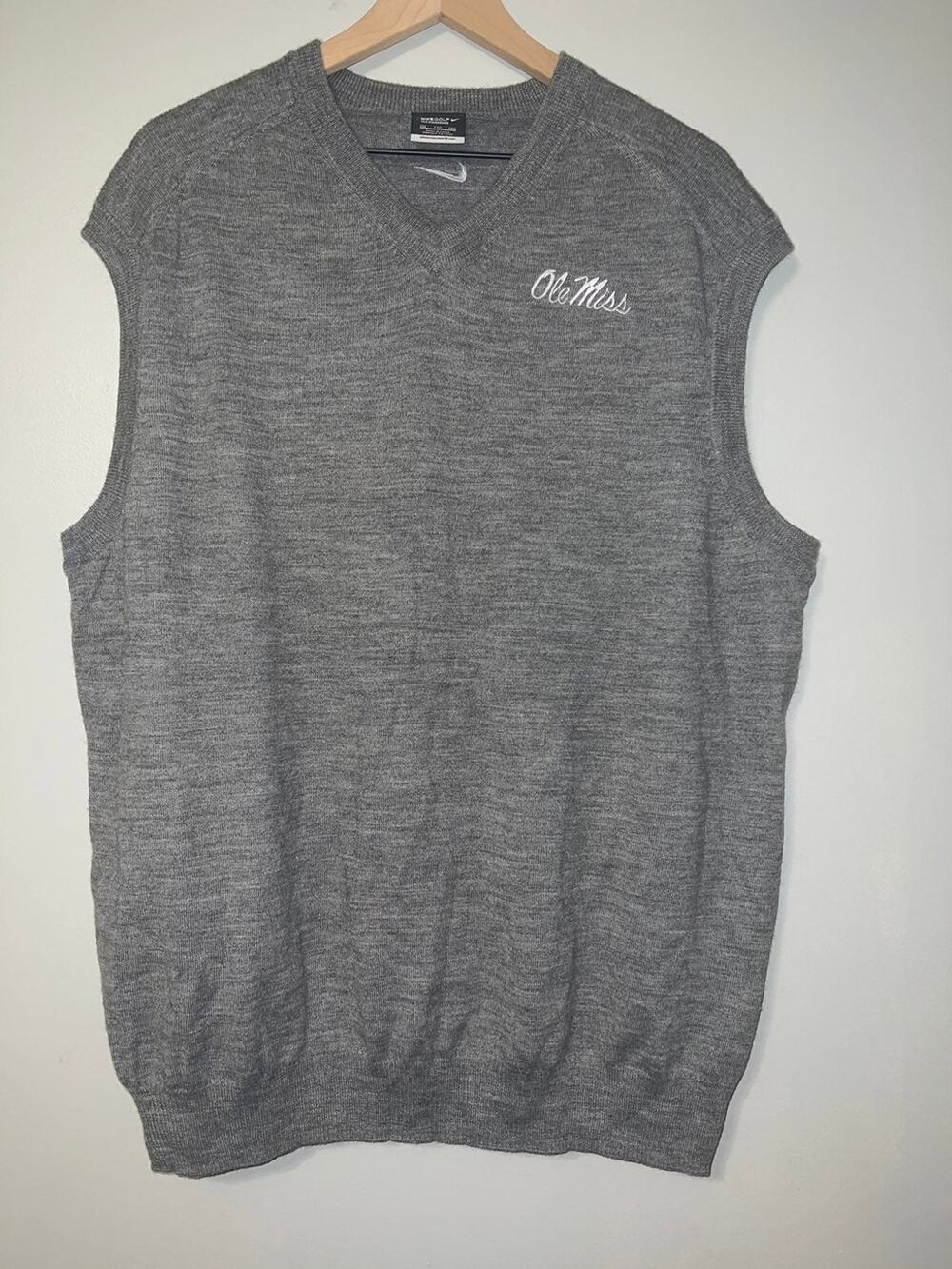 Nike golf Ole Miss wool blend sweater vest size xxl